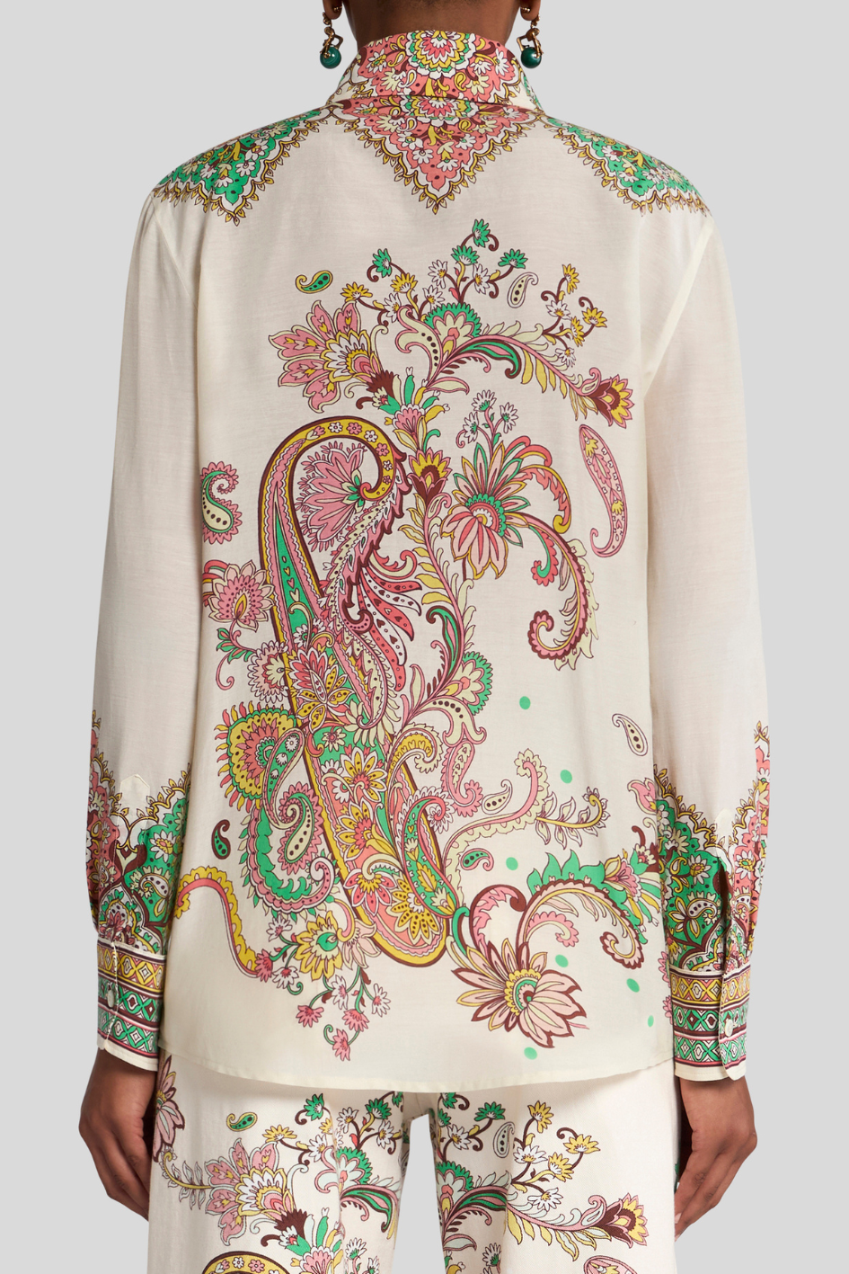 Elegant Blouse with Paisley and Floral Embroidery