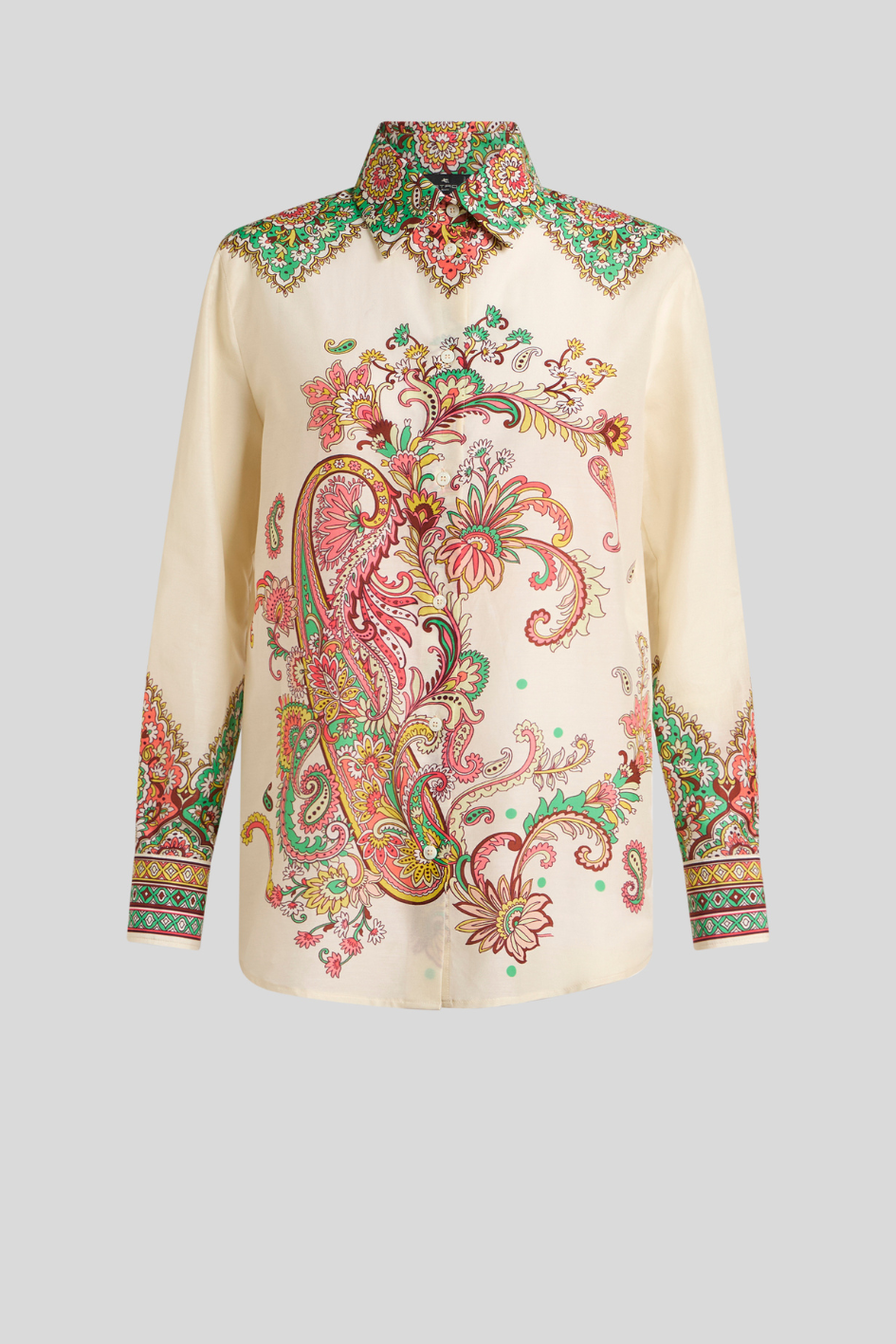 Elegant Blouse with Paisley and Floral Embroidery