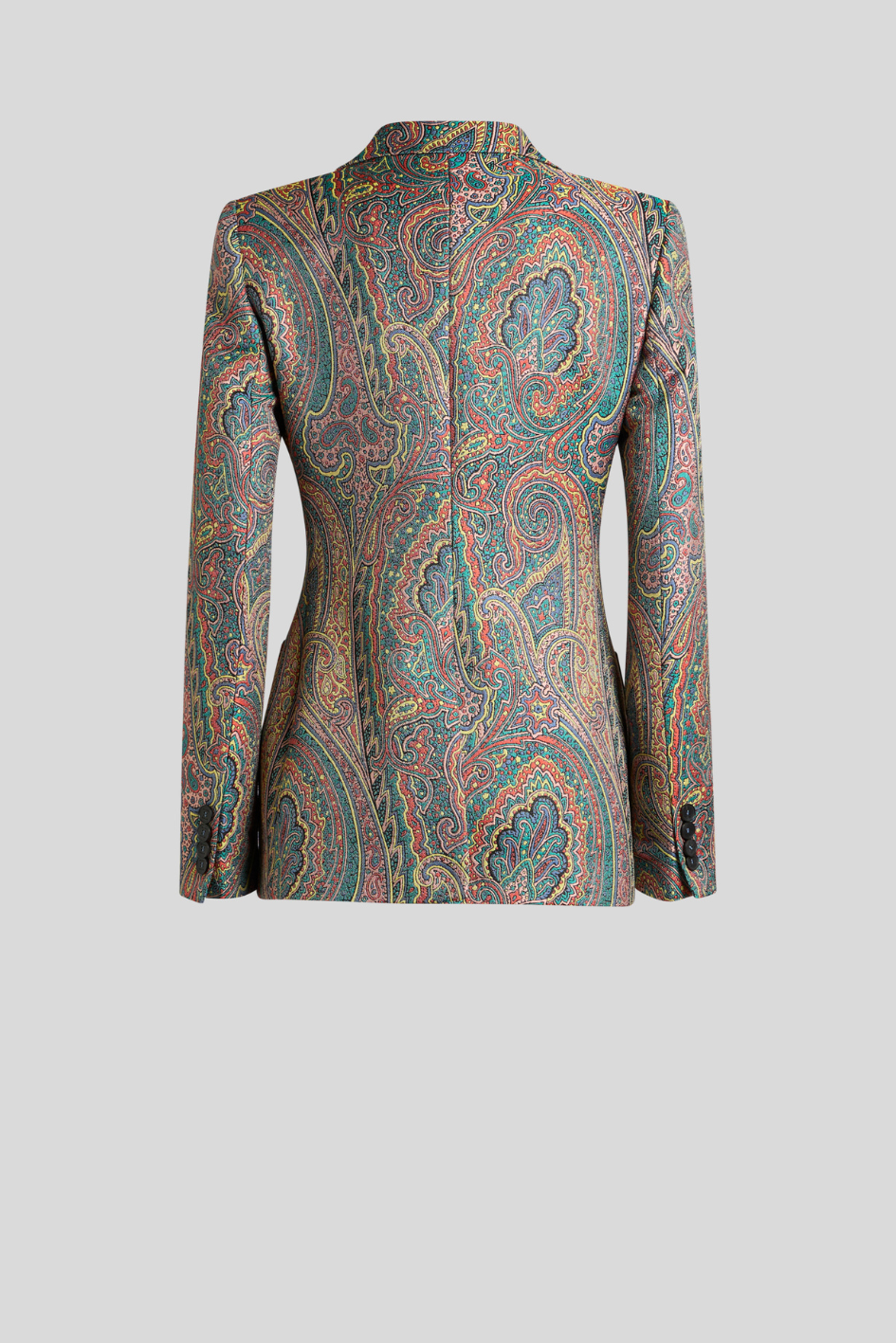 Fitted Blazer with Colorful Paisley Print