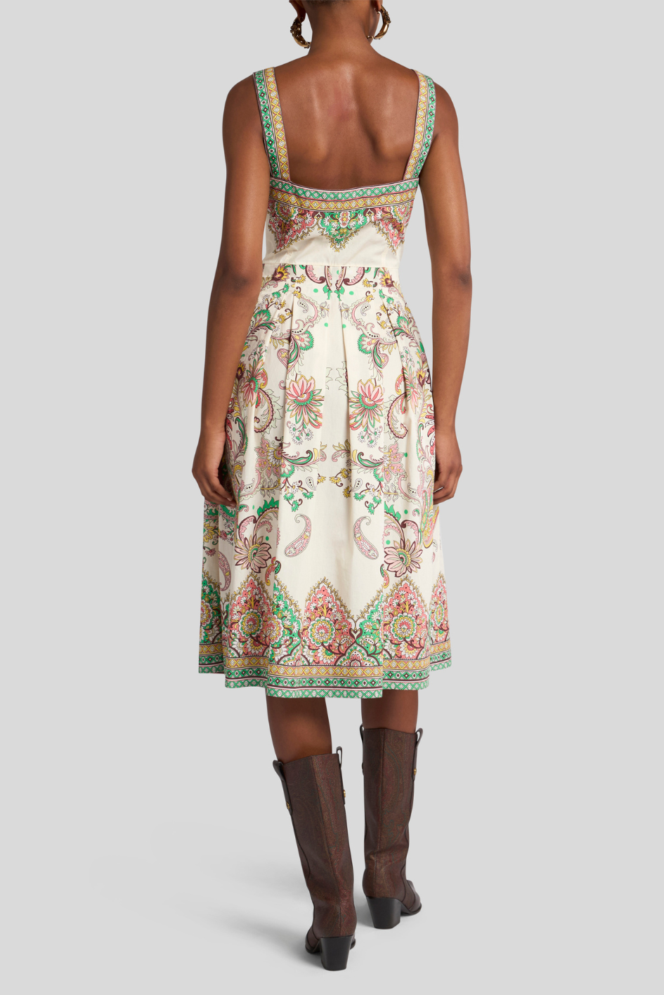 Embroidered Cotton Dress with Floral Details