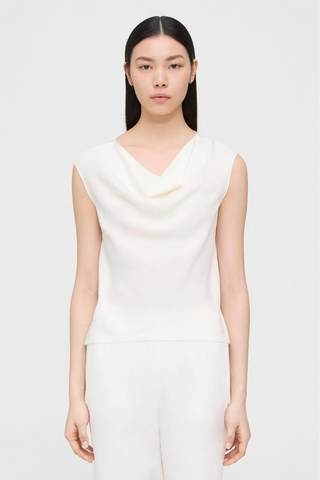Cowl Neck Top in Silk Georgette