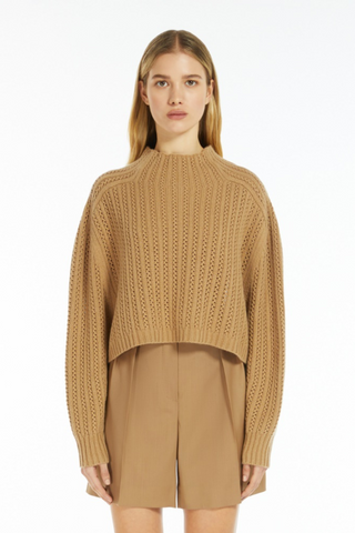 Short Wool-Cashmere Sweater