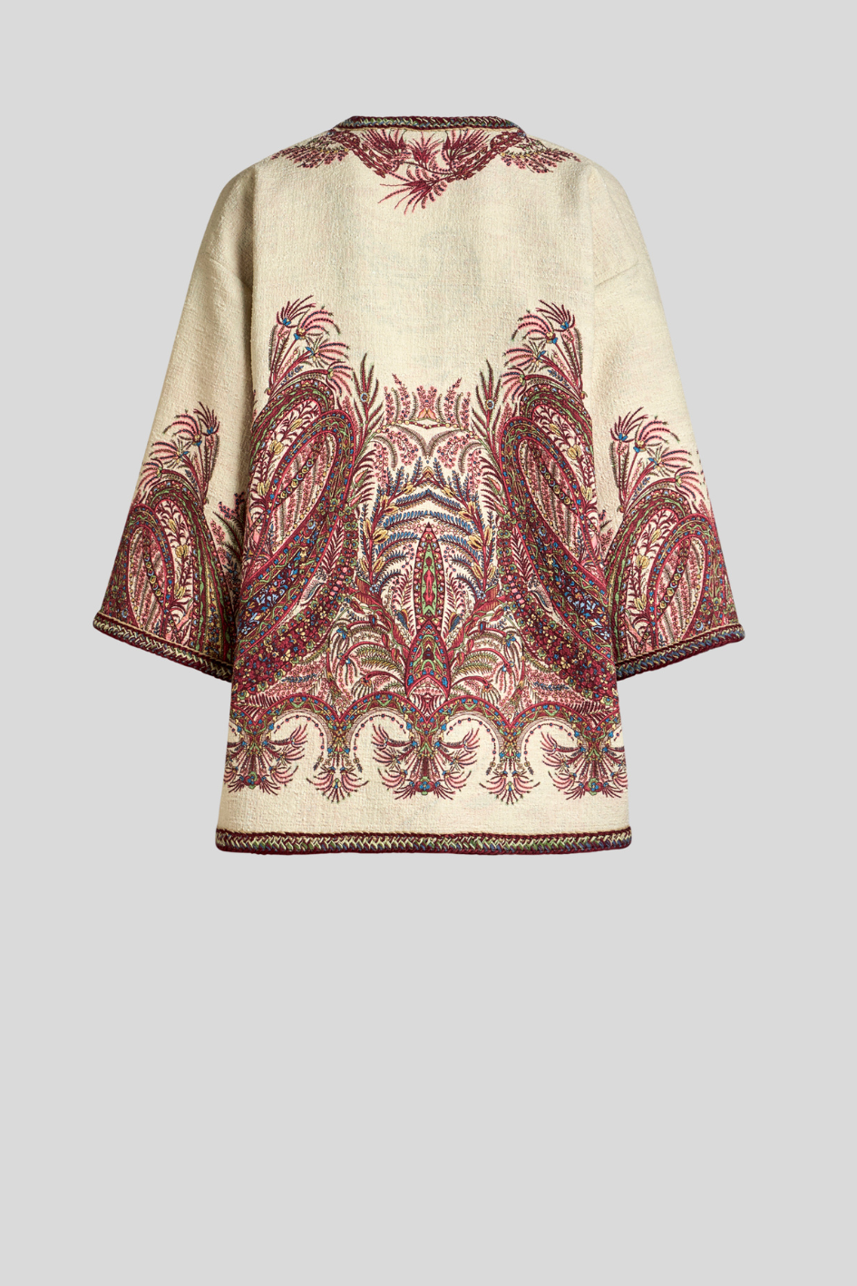 Jacquard Jacket with Paisley Embroidery