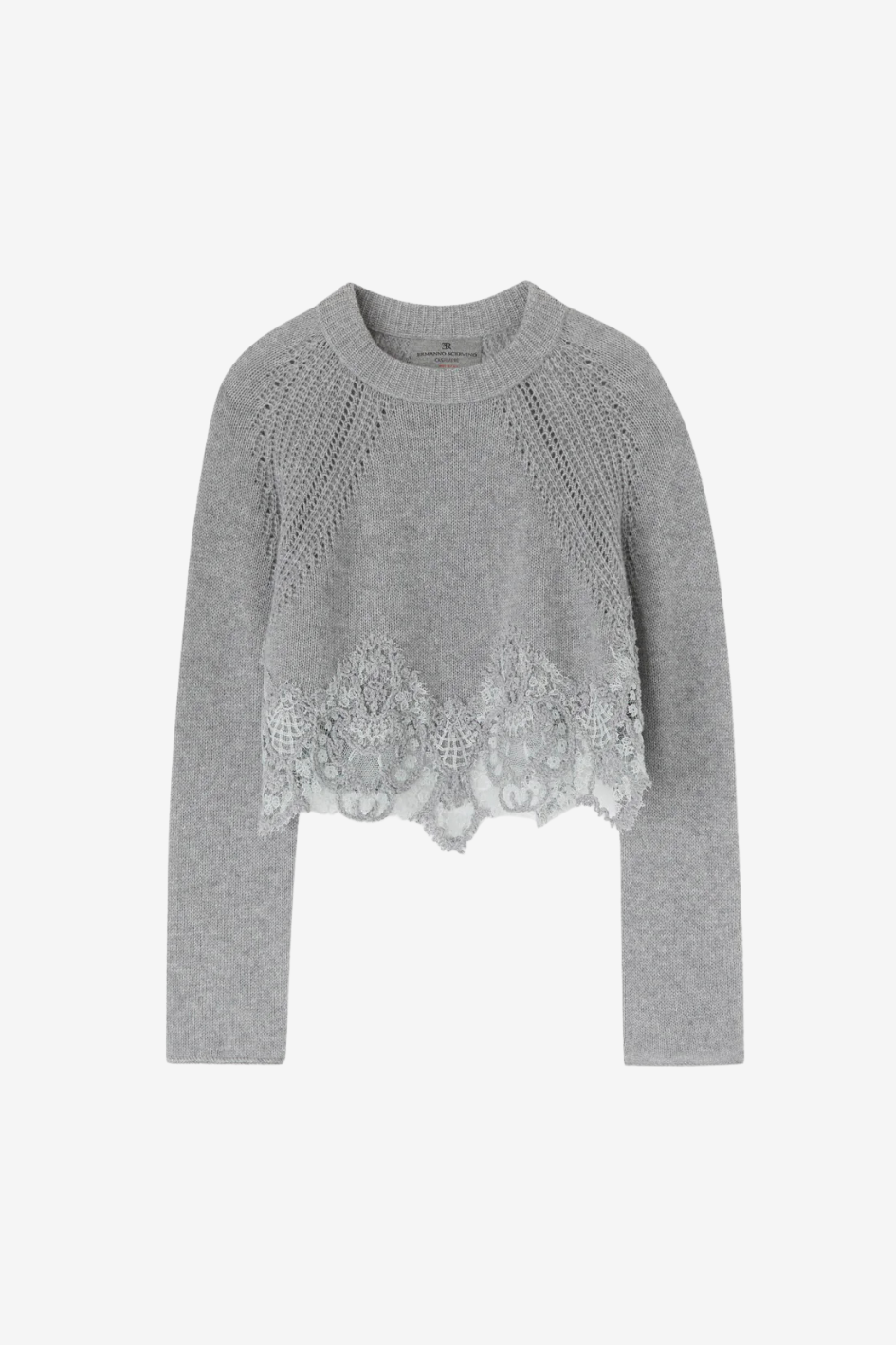 Cropped sweater in pure cashmere