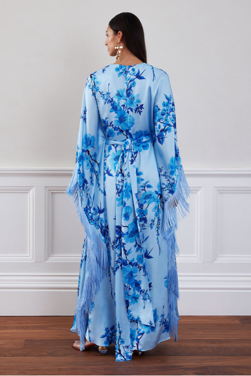 Flowing Esmeralda Kaftan Dress with Fringe