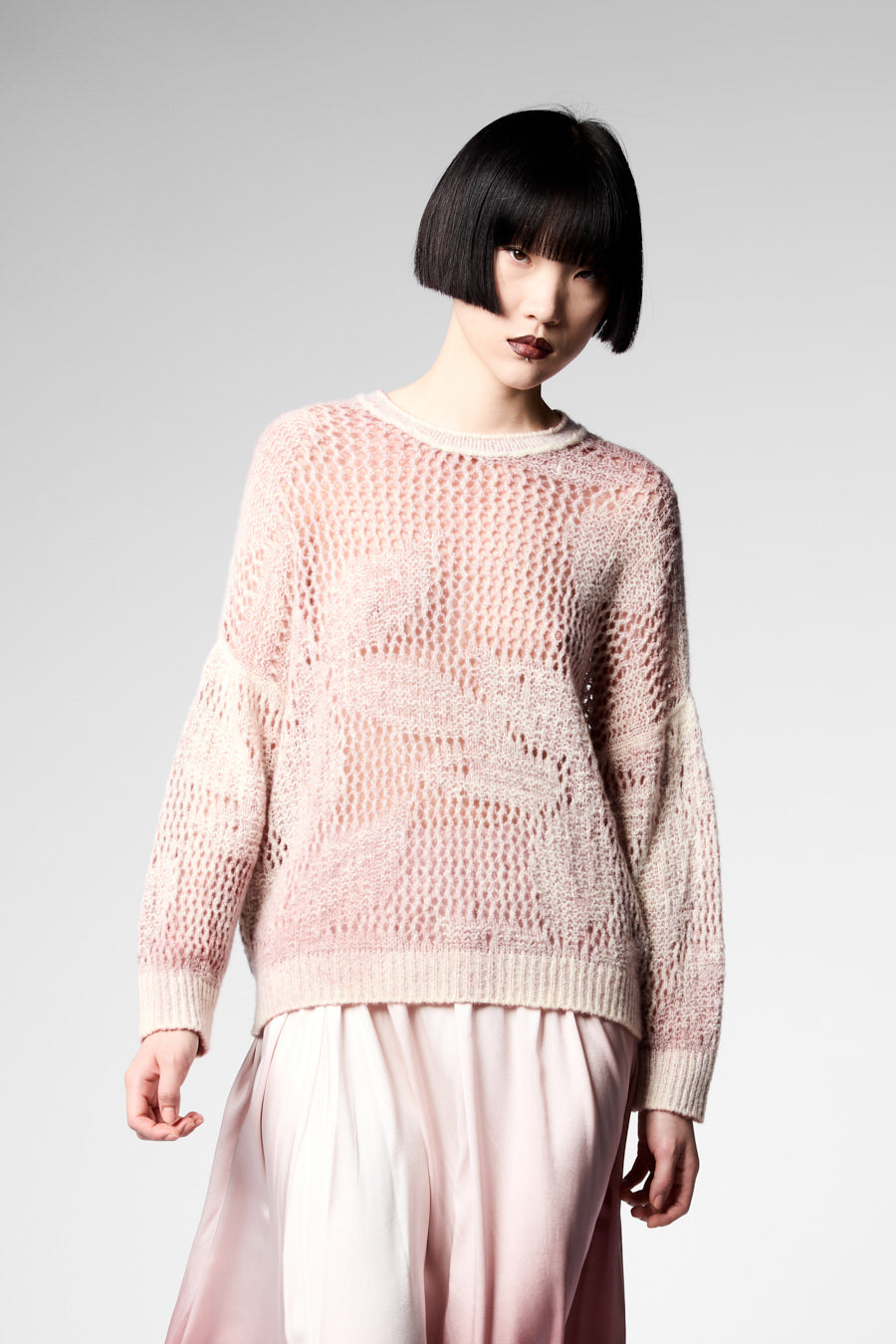 Sweater with Flower Entarsie