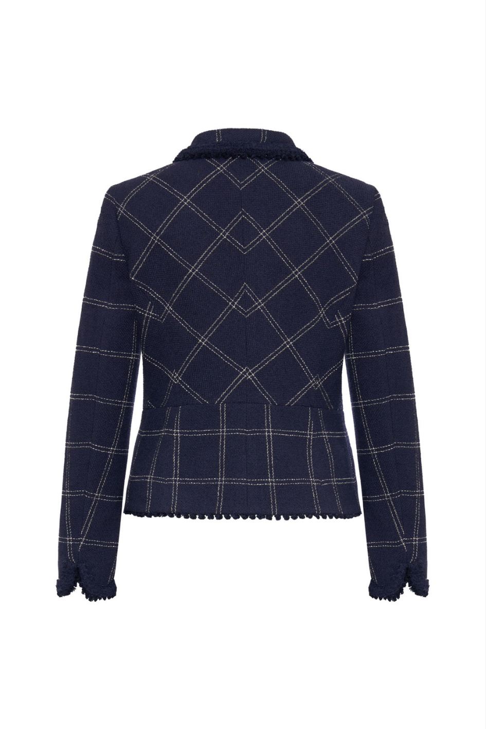 Checkered Bouclé Jacket with Appliqué