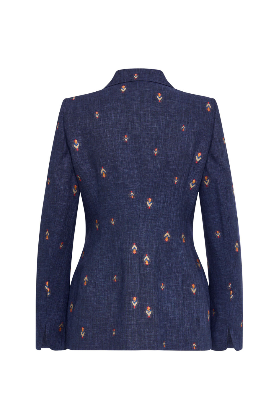 Tailored Embroidered Blazer in Navy