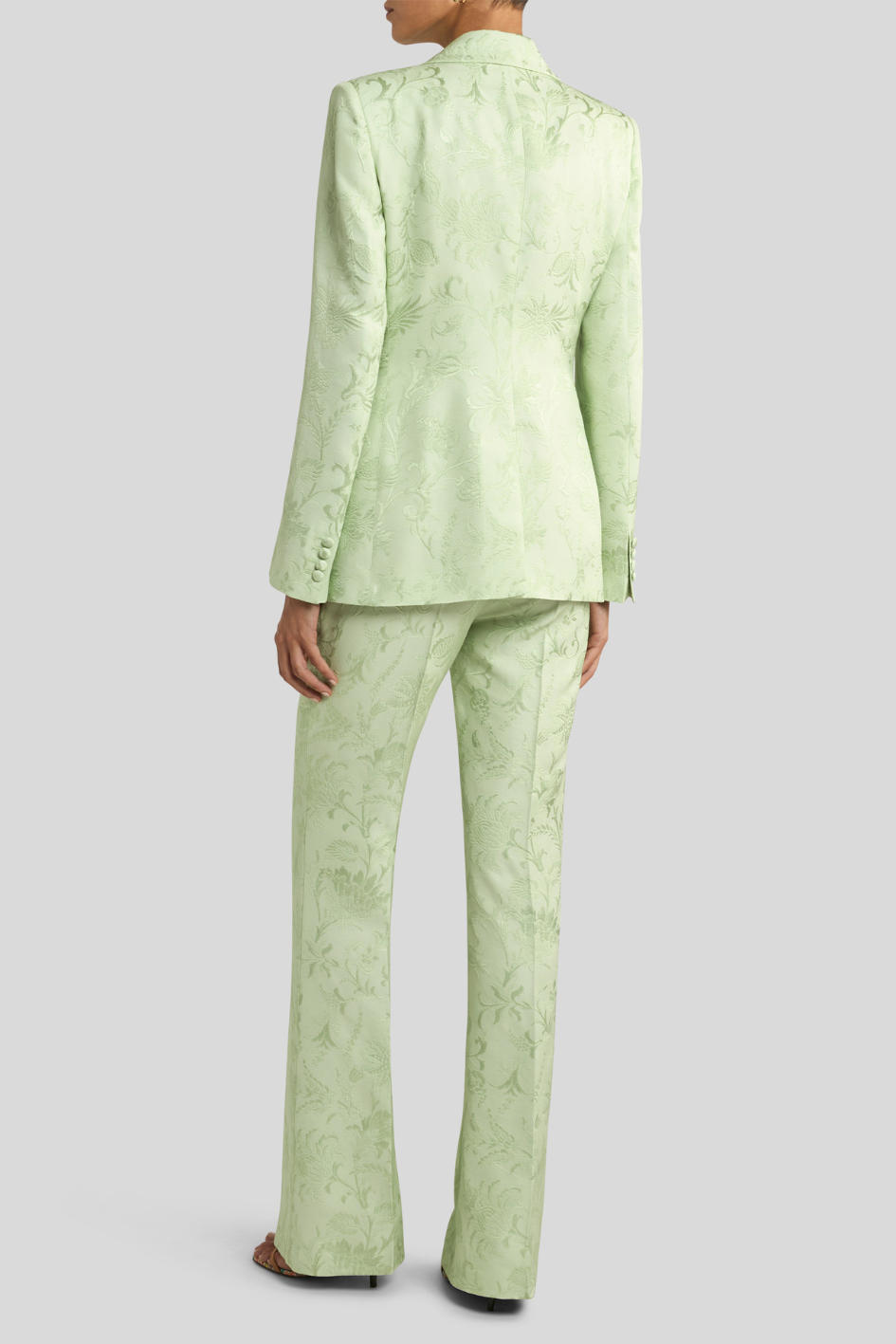 Jacquard Tailored Blazer with Floral Texture