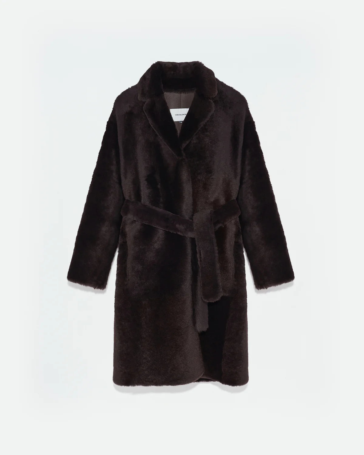 Mantel aus Lammfell mit Gürtel