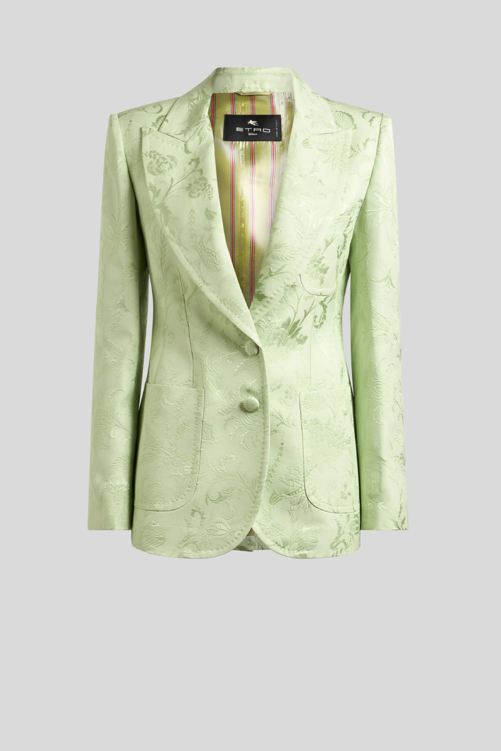 Jacquard Tailored Blazer with Floral Texture