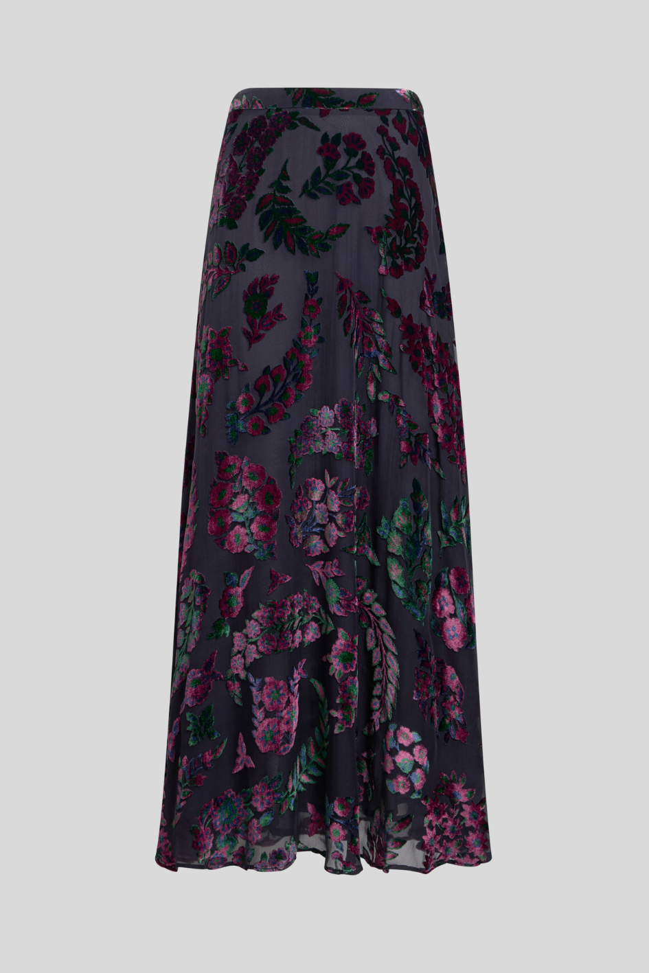Floral Velvet Maxi Skirt