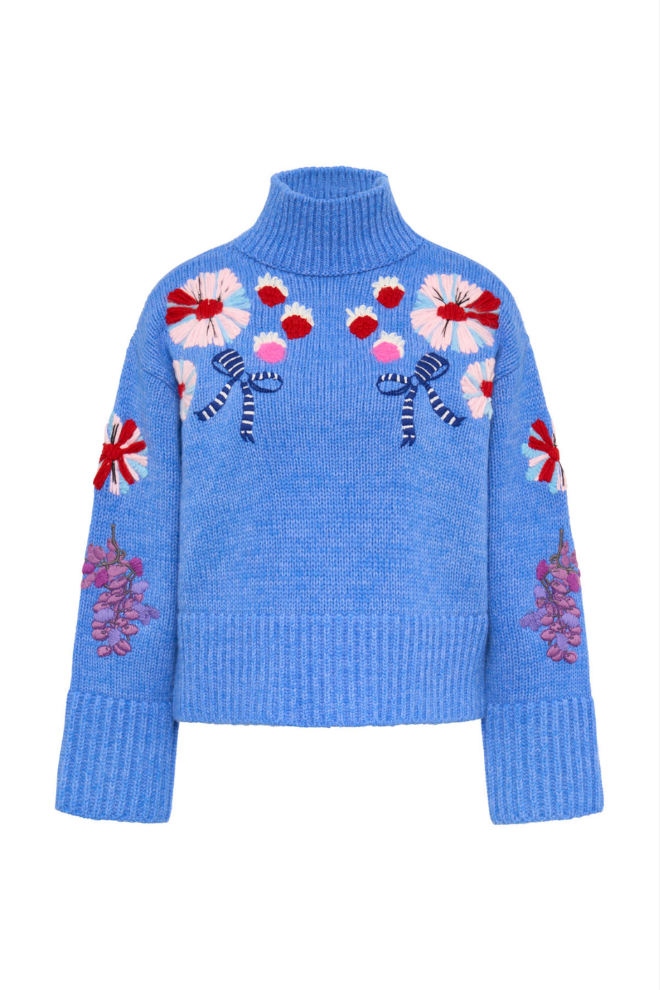 Embroidered Turtleneck Sweater