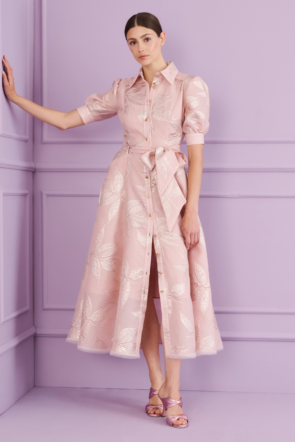 Midi Rosmarin Dress with puffed Sleeves