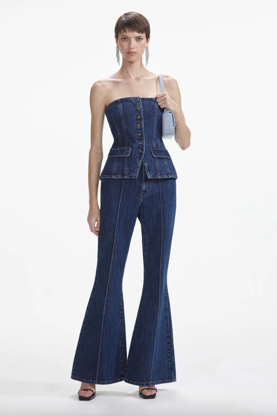 Denim Bandeau Jumpsuit