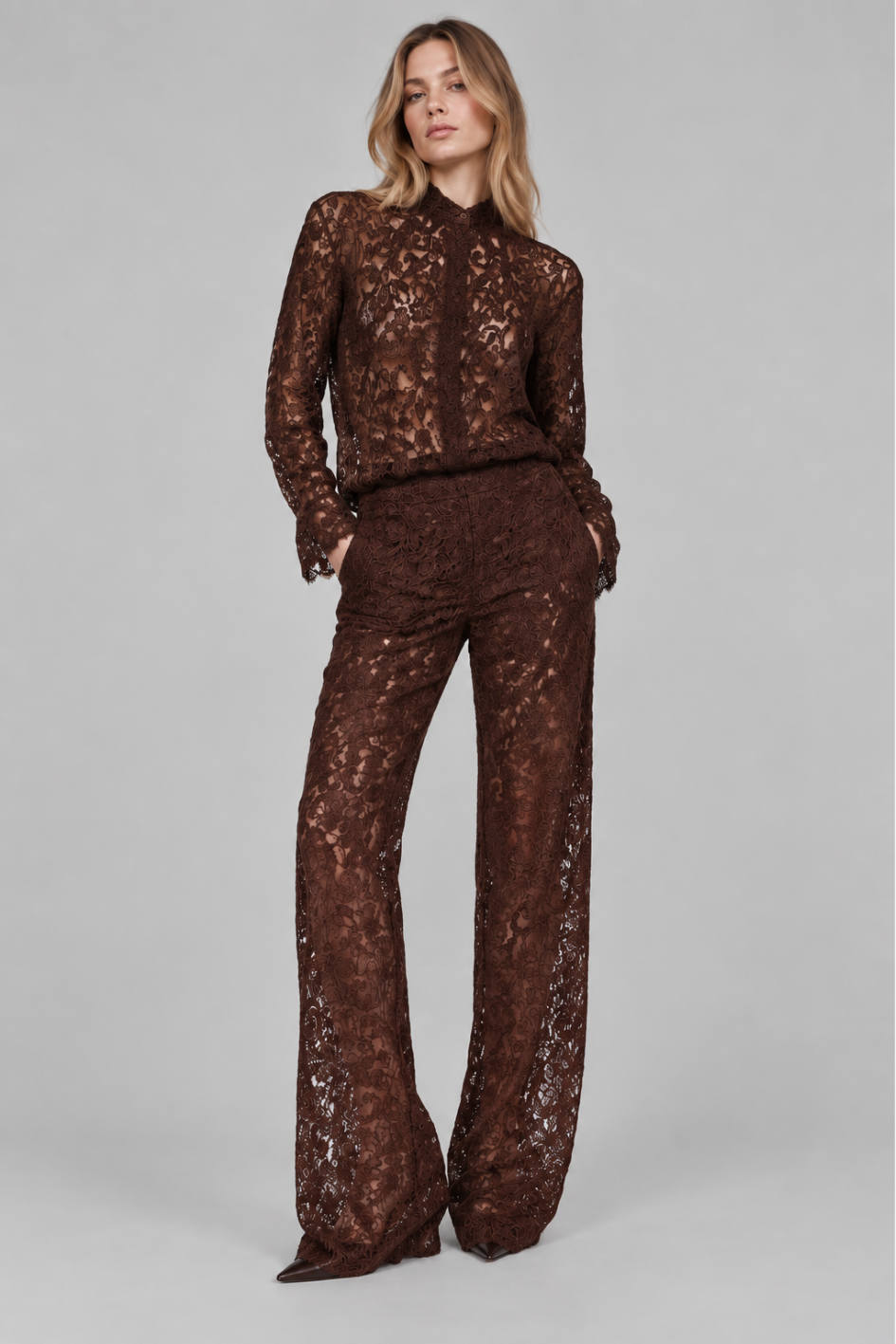 Wine Red Lace Blouse