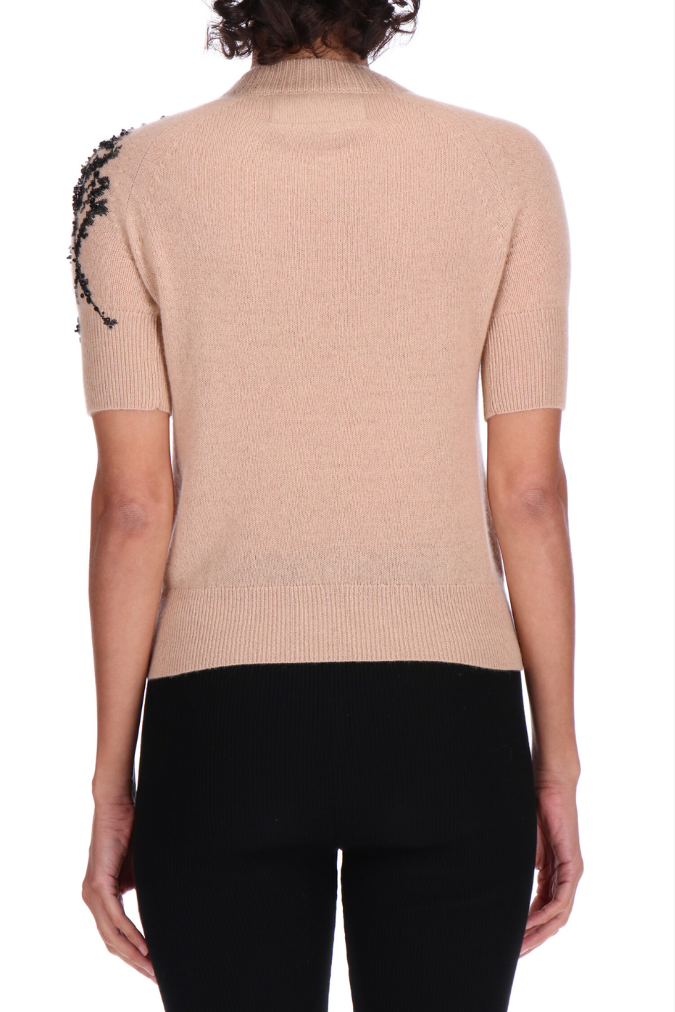 Cashmere Top with Embellished Shoulder