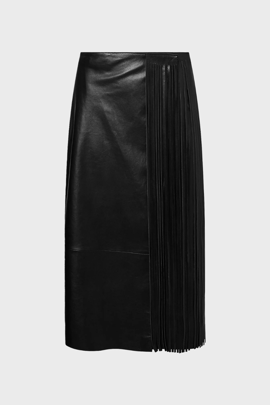 Leather Fringes Wrap Skirt