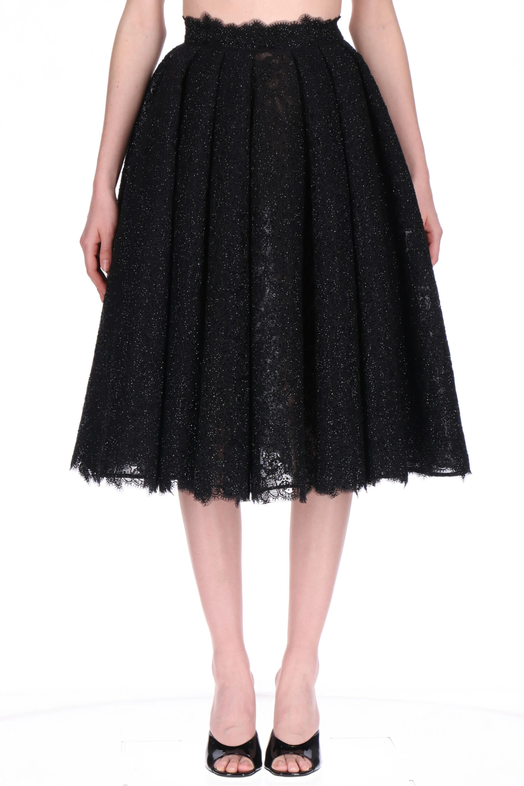 Sparkling Lace Midi Skirt