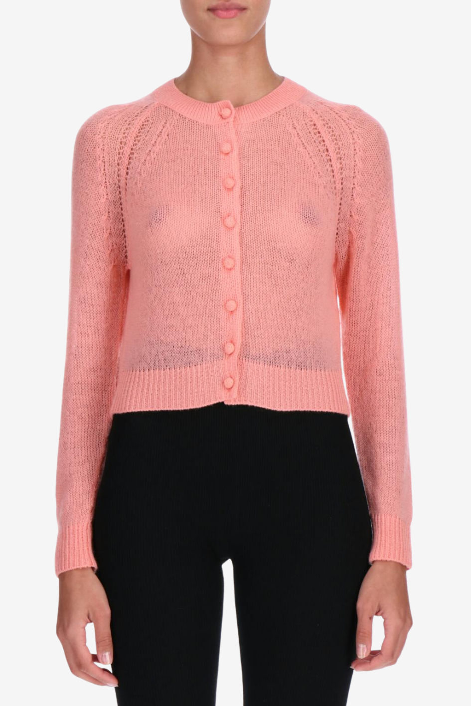 Button-Up Cardigan in Coral