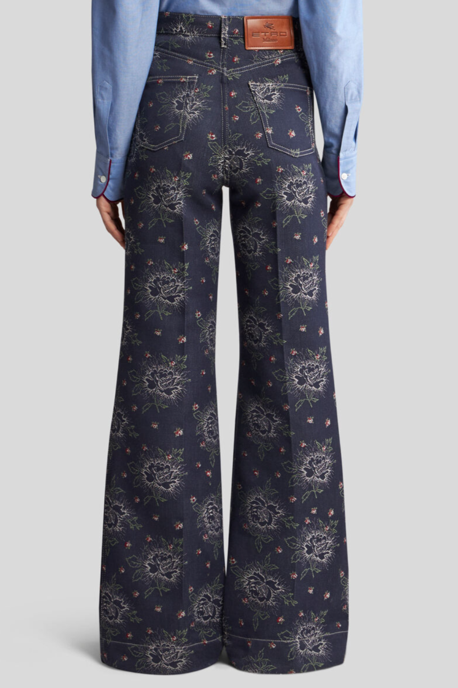 Flare Jeans with Jacquard Pattern