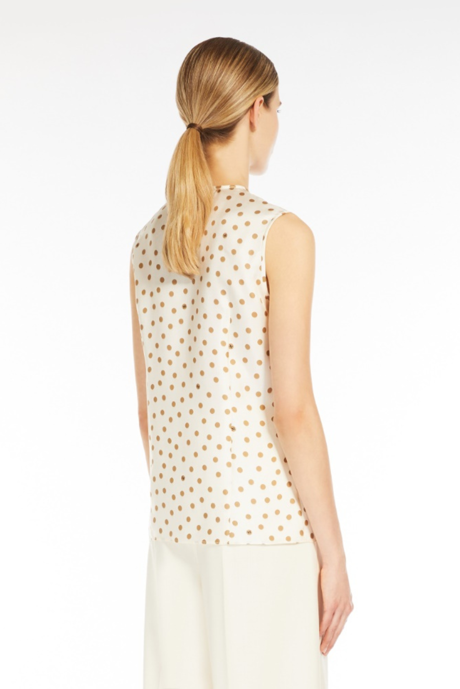 Printed Silk Top with Ruffles