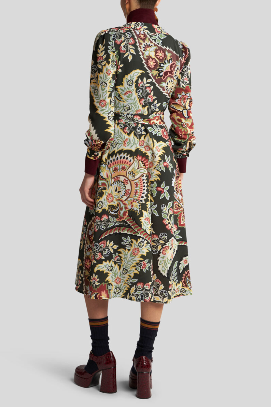 Midi Dress with Paisley Print