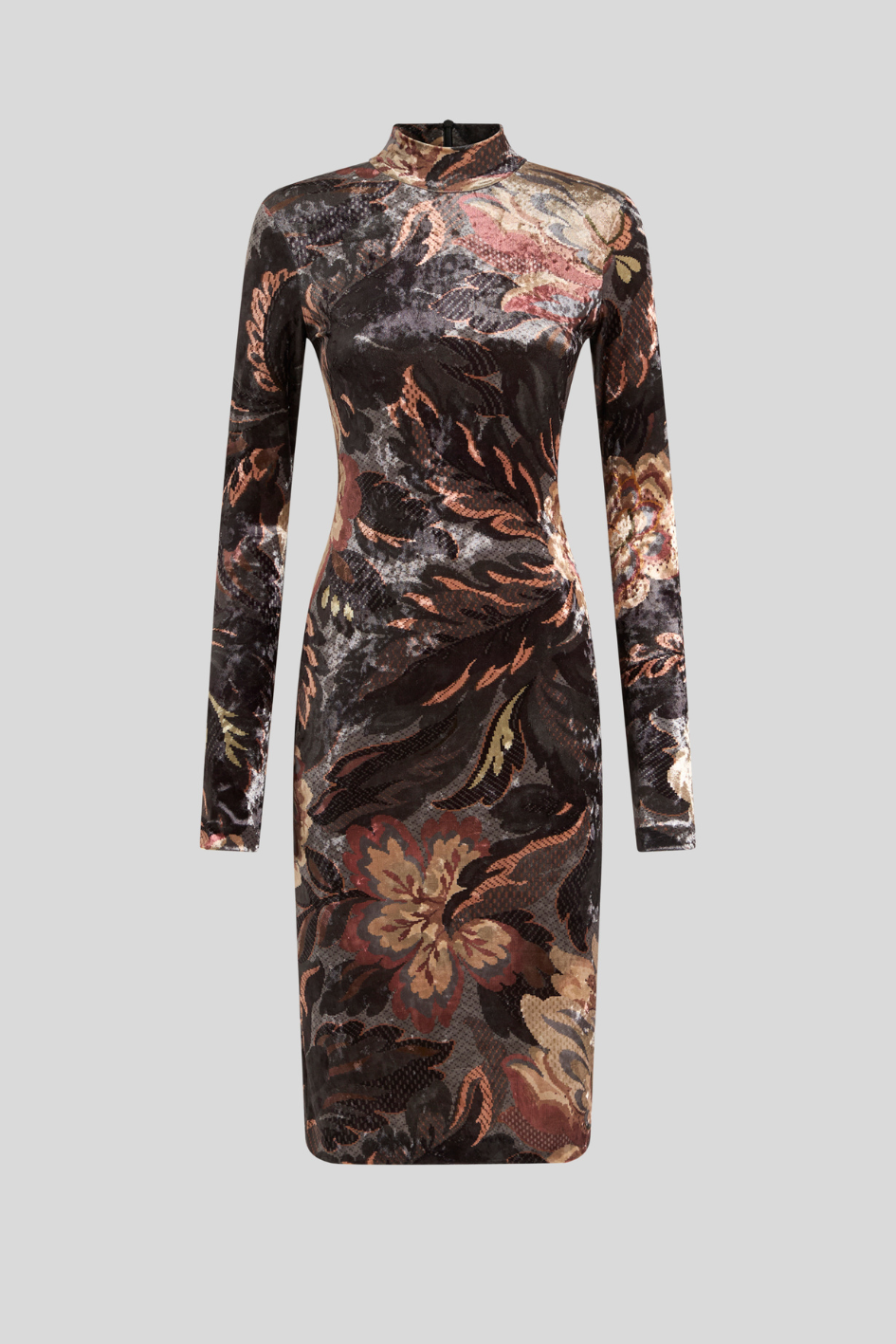 Velvet Dress with Floral Pattern