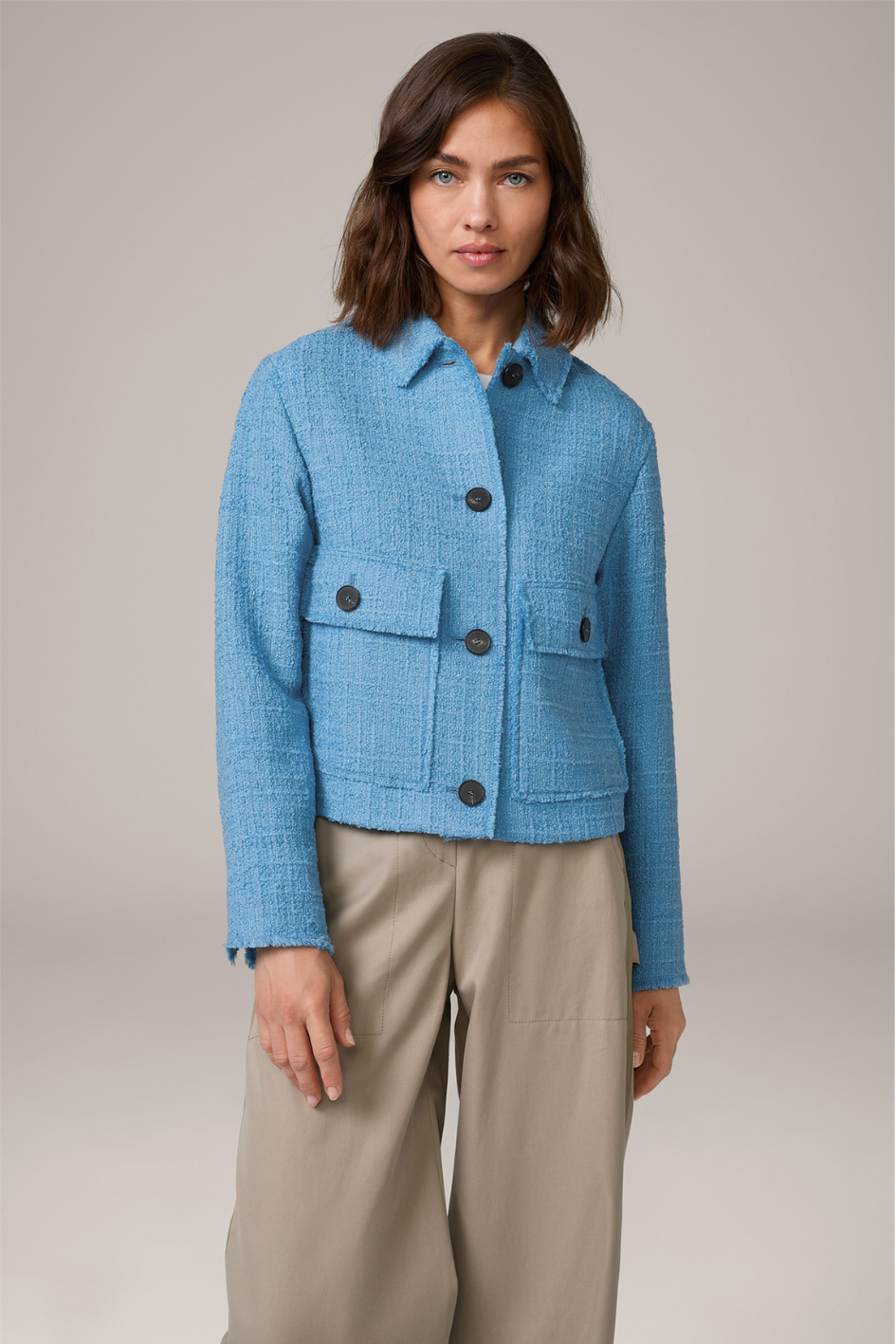 Tweed Short Cut Blazer-Jacket