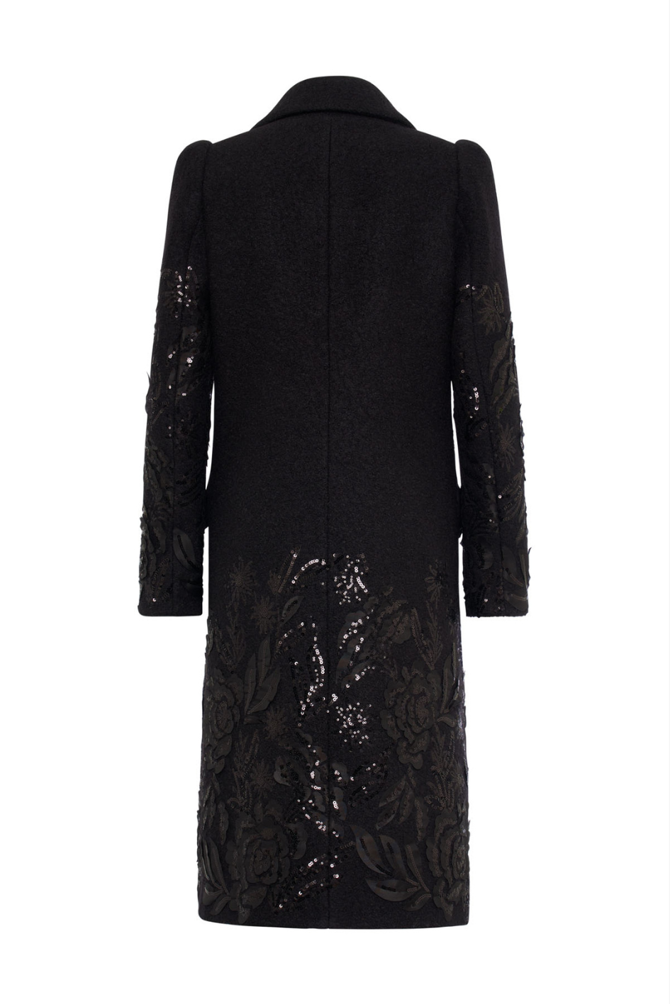 Embroidered Evening Gown with large Buttons