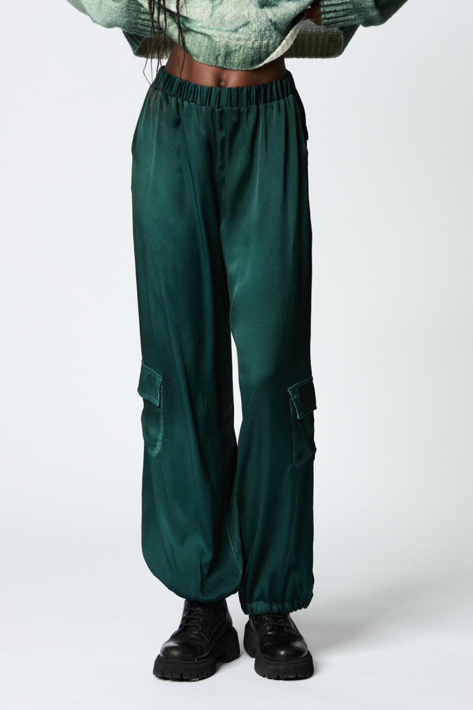 Silk Pants with Patch Pockets