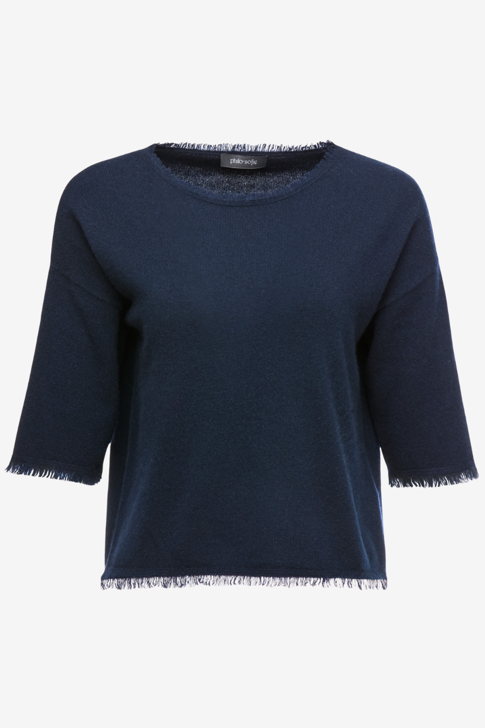 Knit Sweater with Frayed Edges