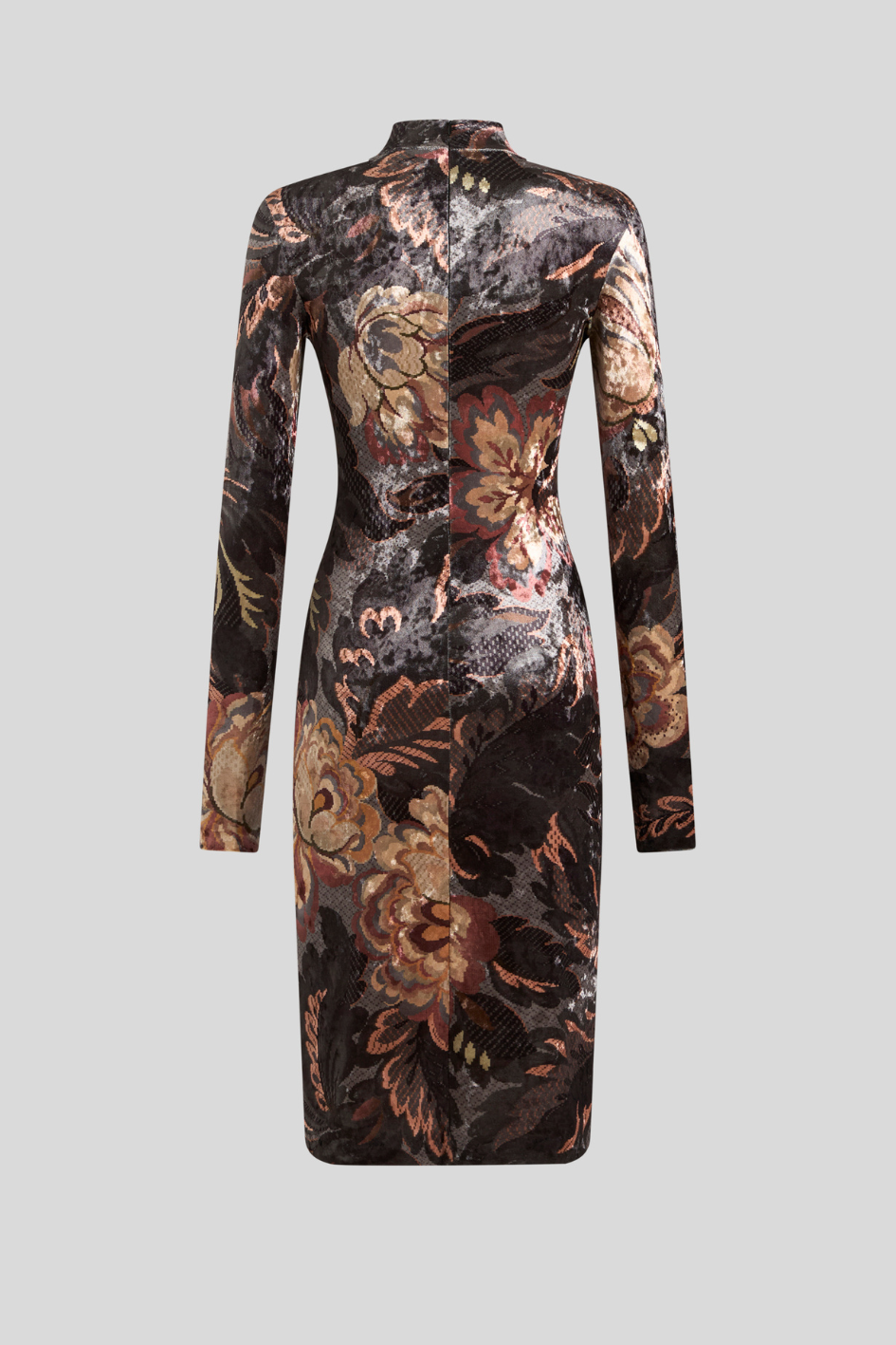 Velvet Dress with Floral Pattern