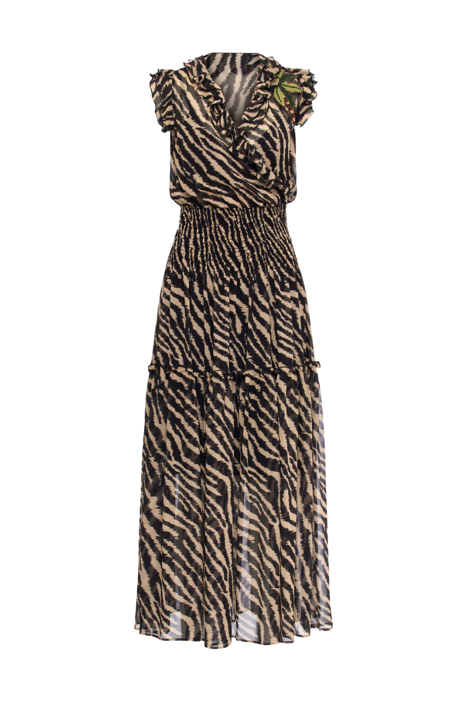 Silk Georgette Dress with Zebra Print