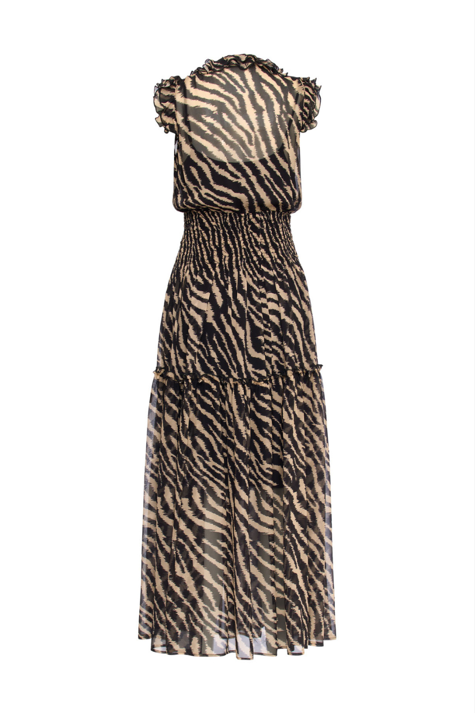 Silk Georgette Dress with Zebra Print
