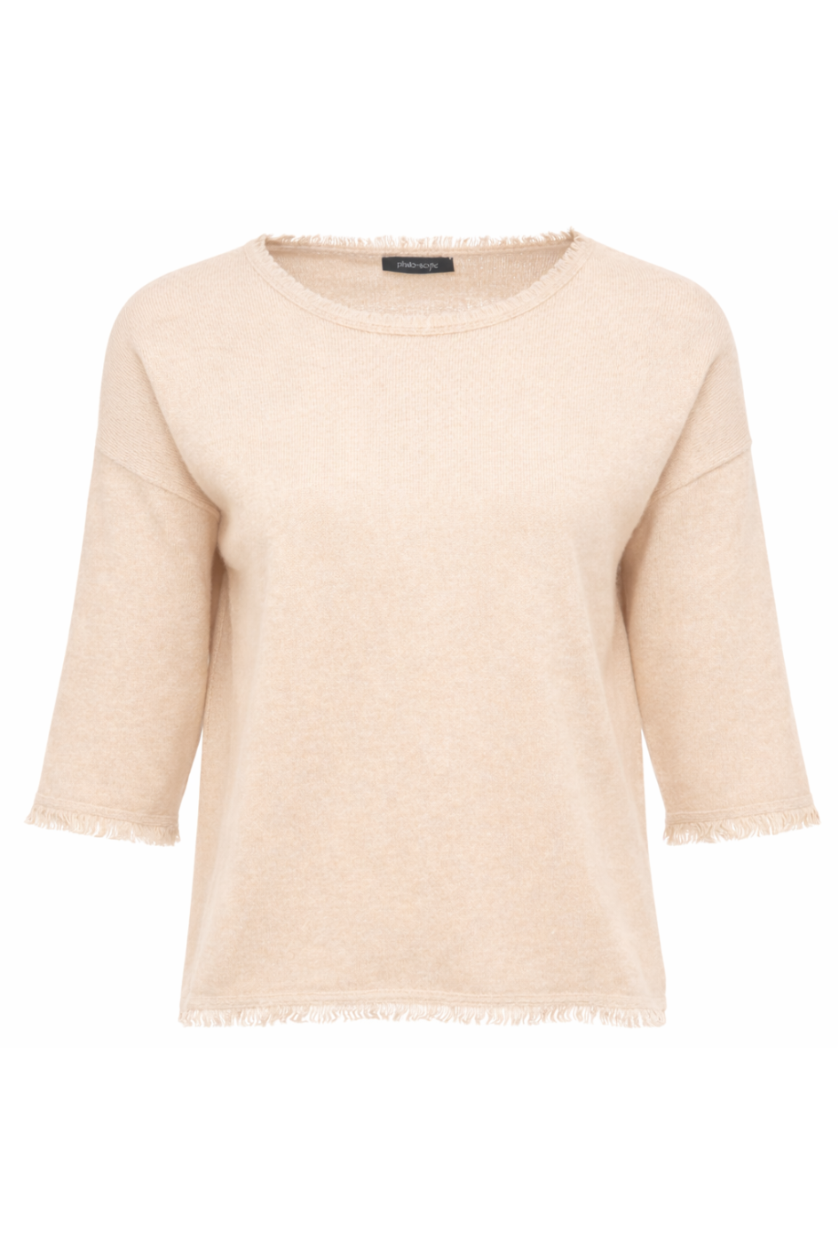 Knit Sweater with Frayed Edges