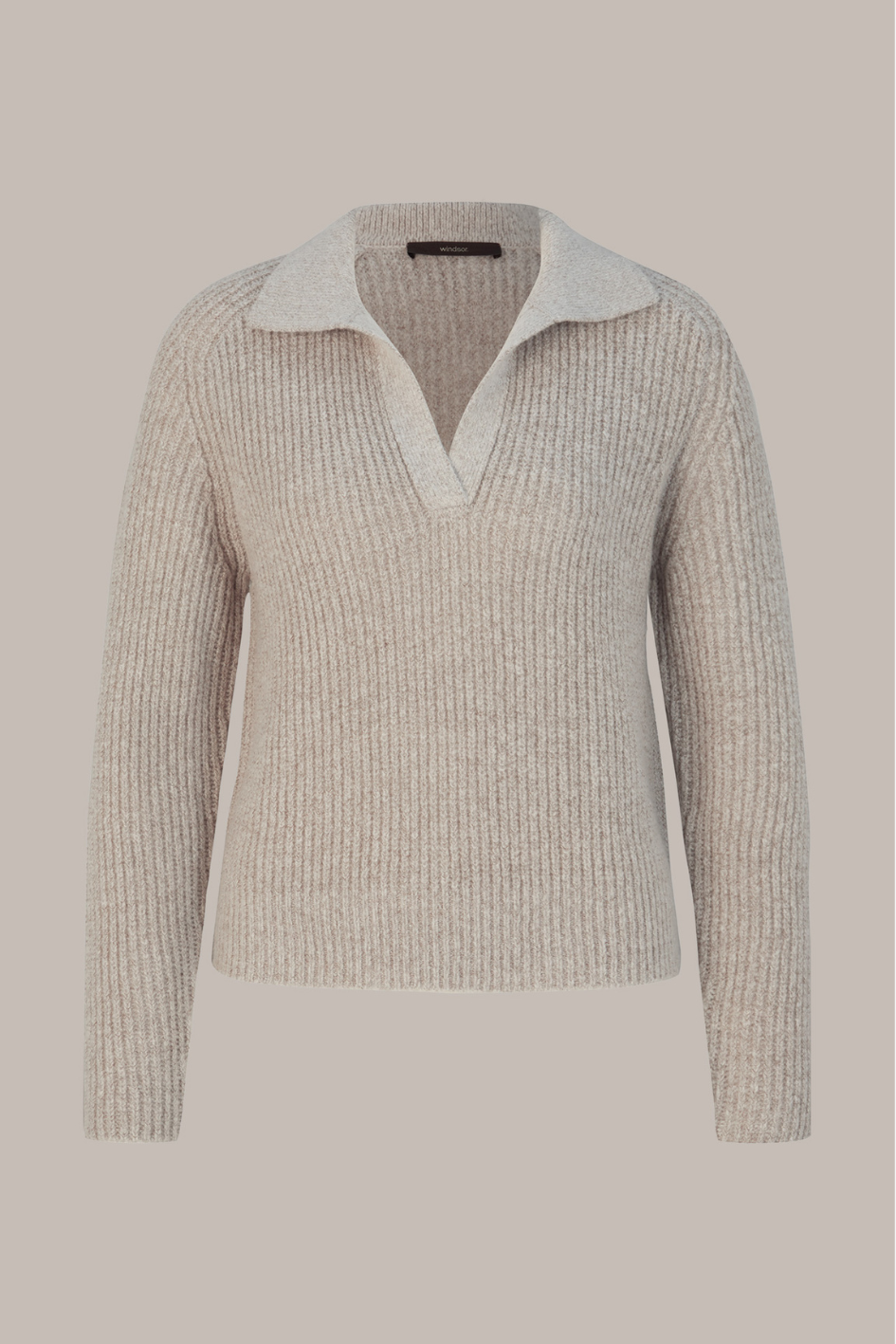 Wool-Cashmere Mix Sweater with Polo Collar