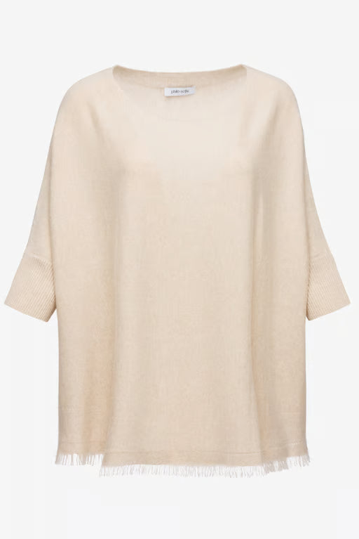 Oversized Sweater with Fringe Hem