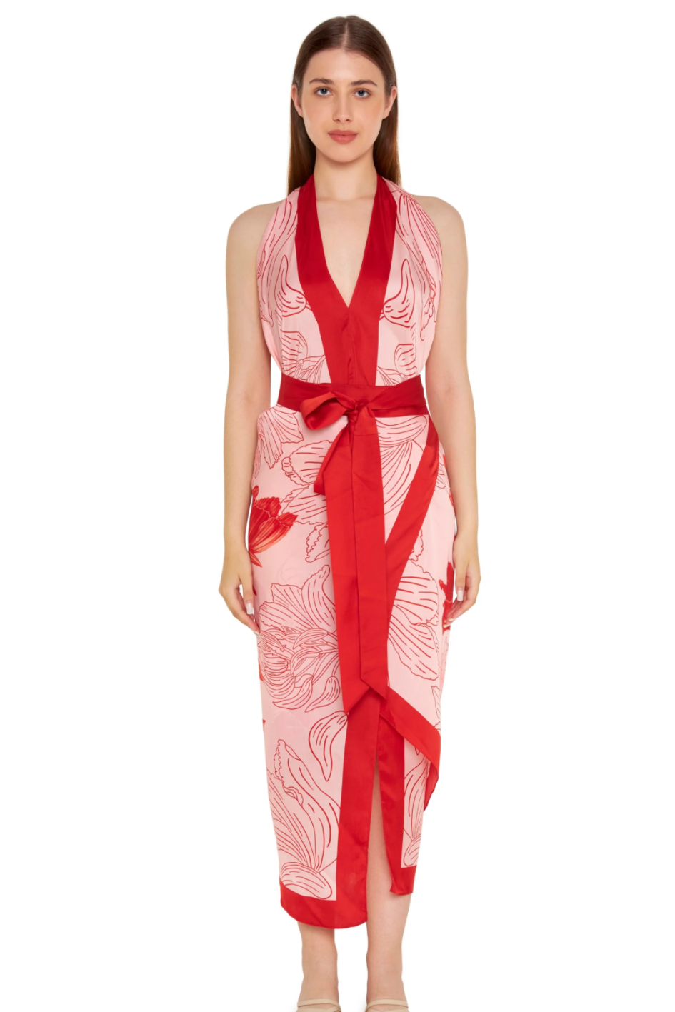 Halter Scarf Wrap Dress