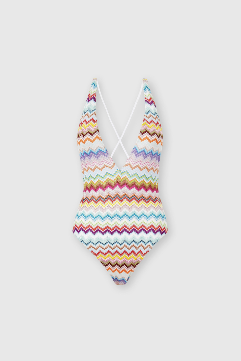 One-piece with a Zigzag Pattern in Pixel Effect