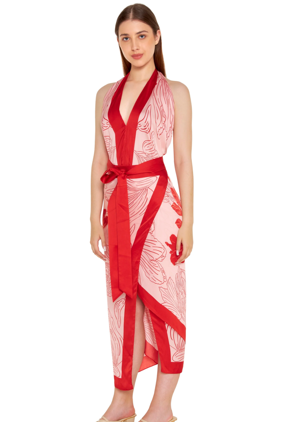 Halter Scarf Wrap Dress