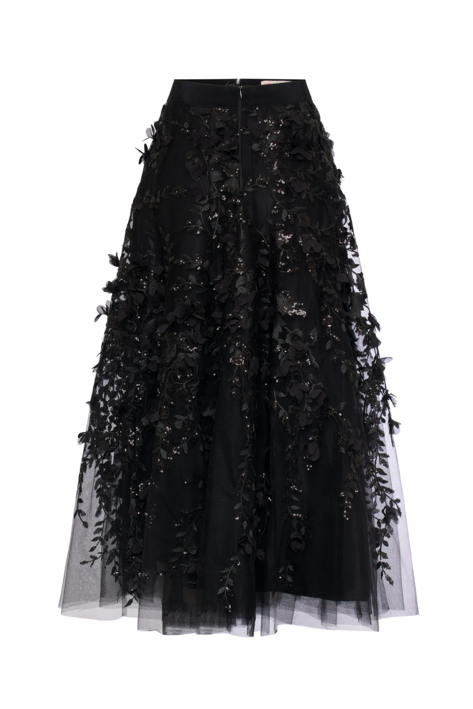 Embroidered Tulle Skirt with Sequins