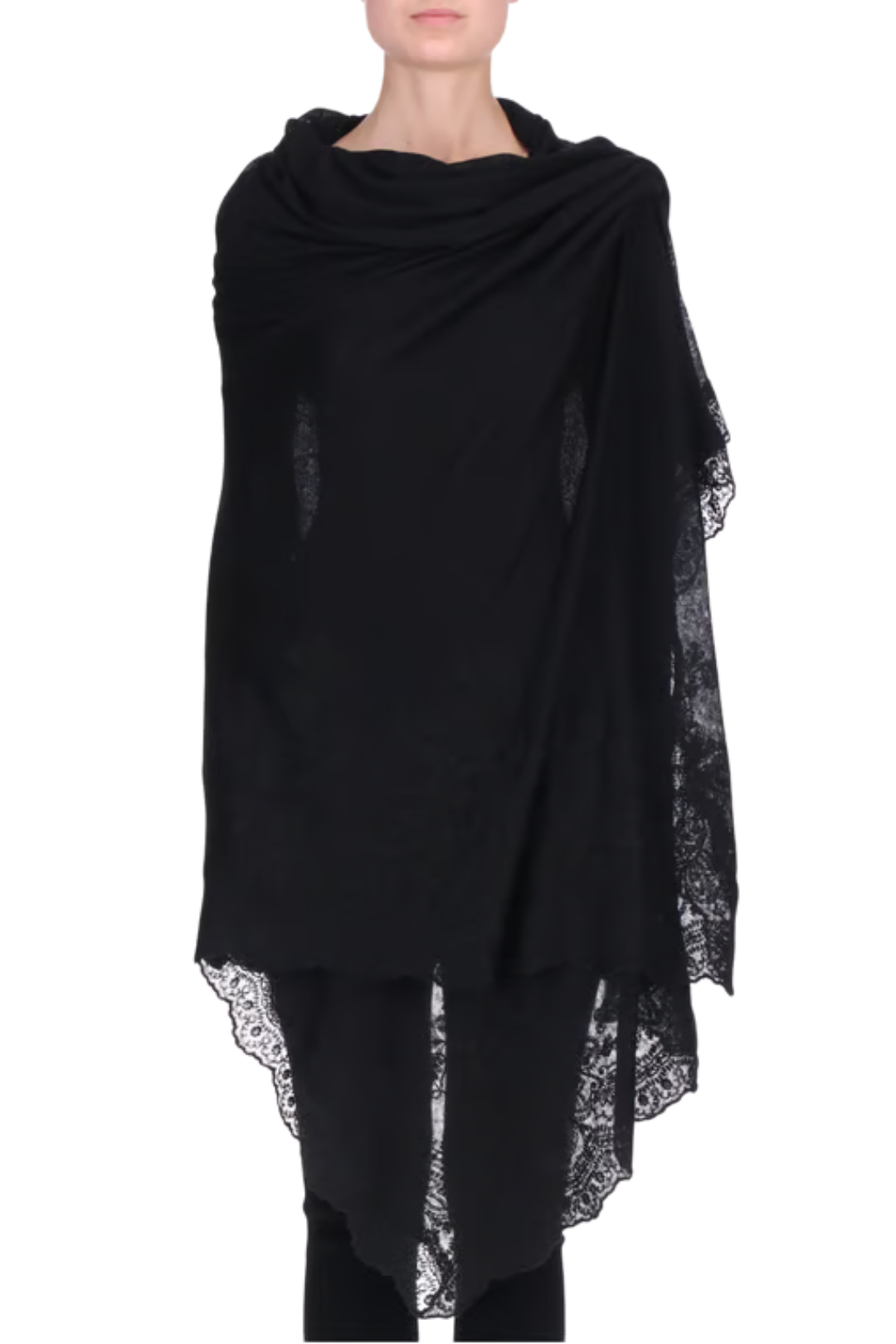 Lace Trim Wrap Shawl