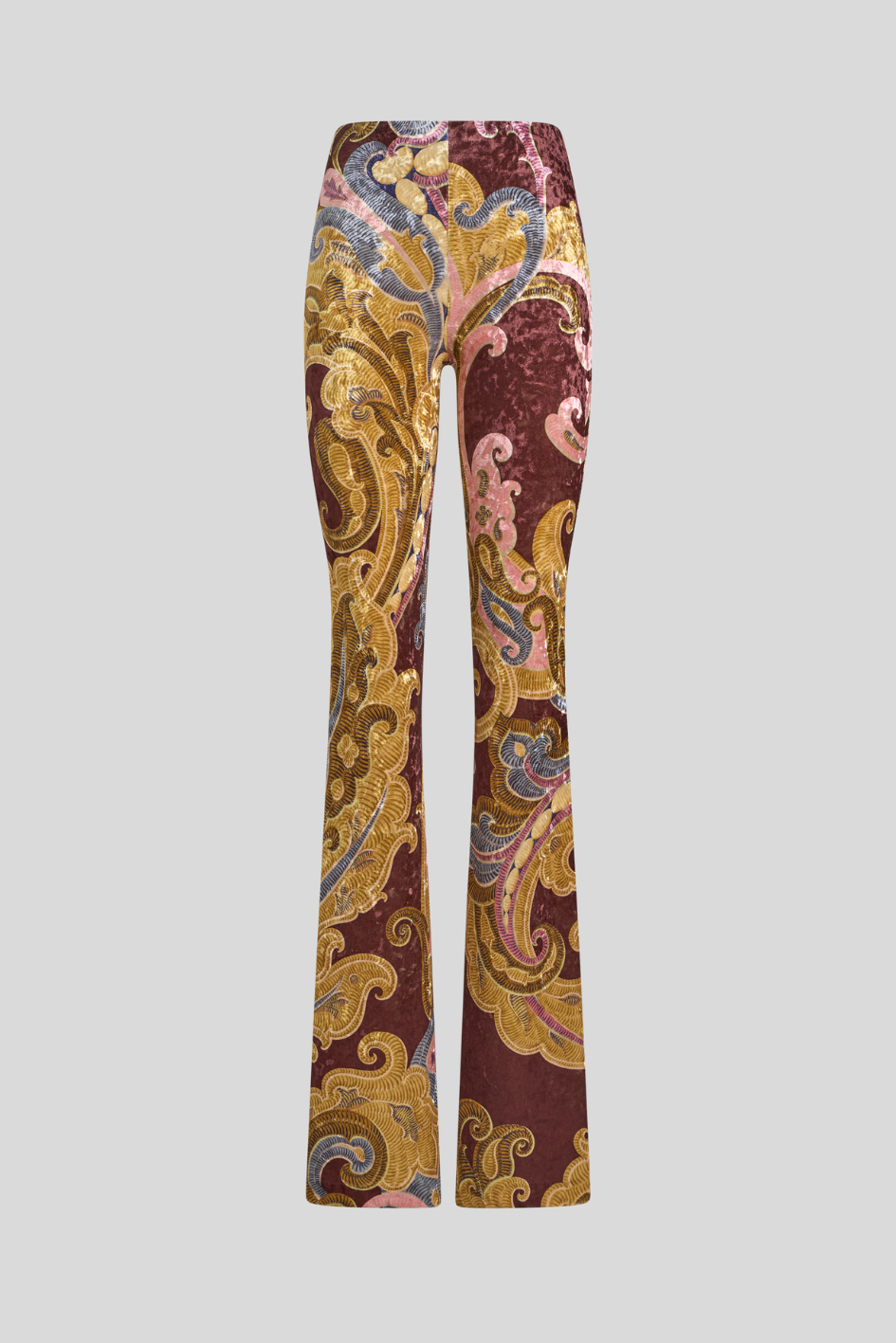 Velvet Pants with Paisley Pattern