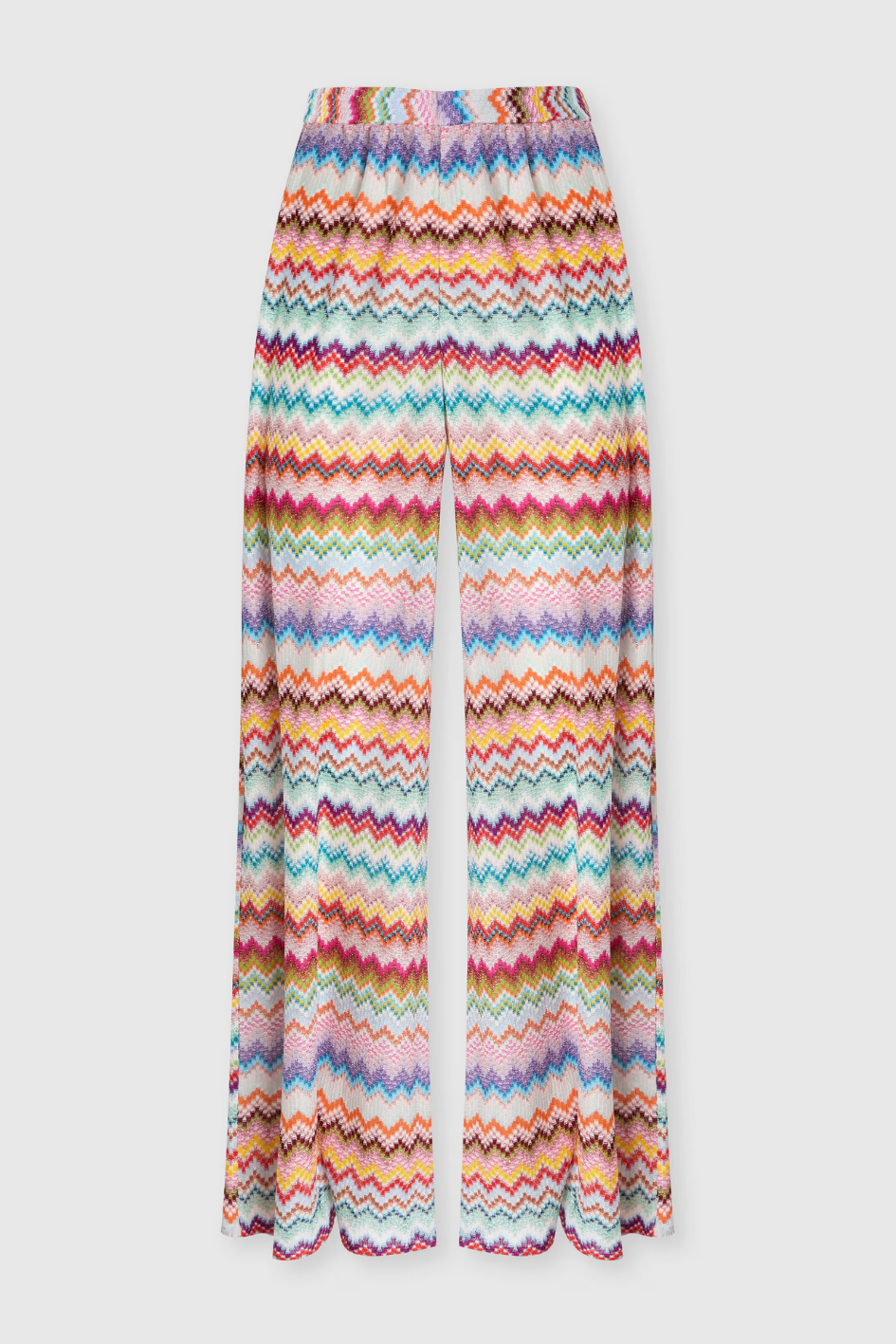 Beach Pants in Lamé Viscose with a Zigzag Pattern