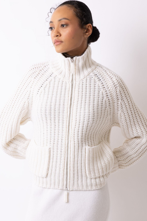 Cream White Chunky Knit Cardigan