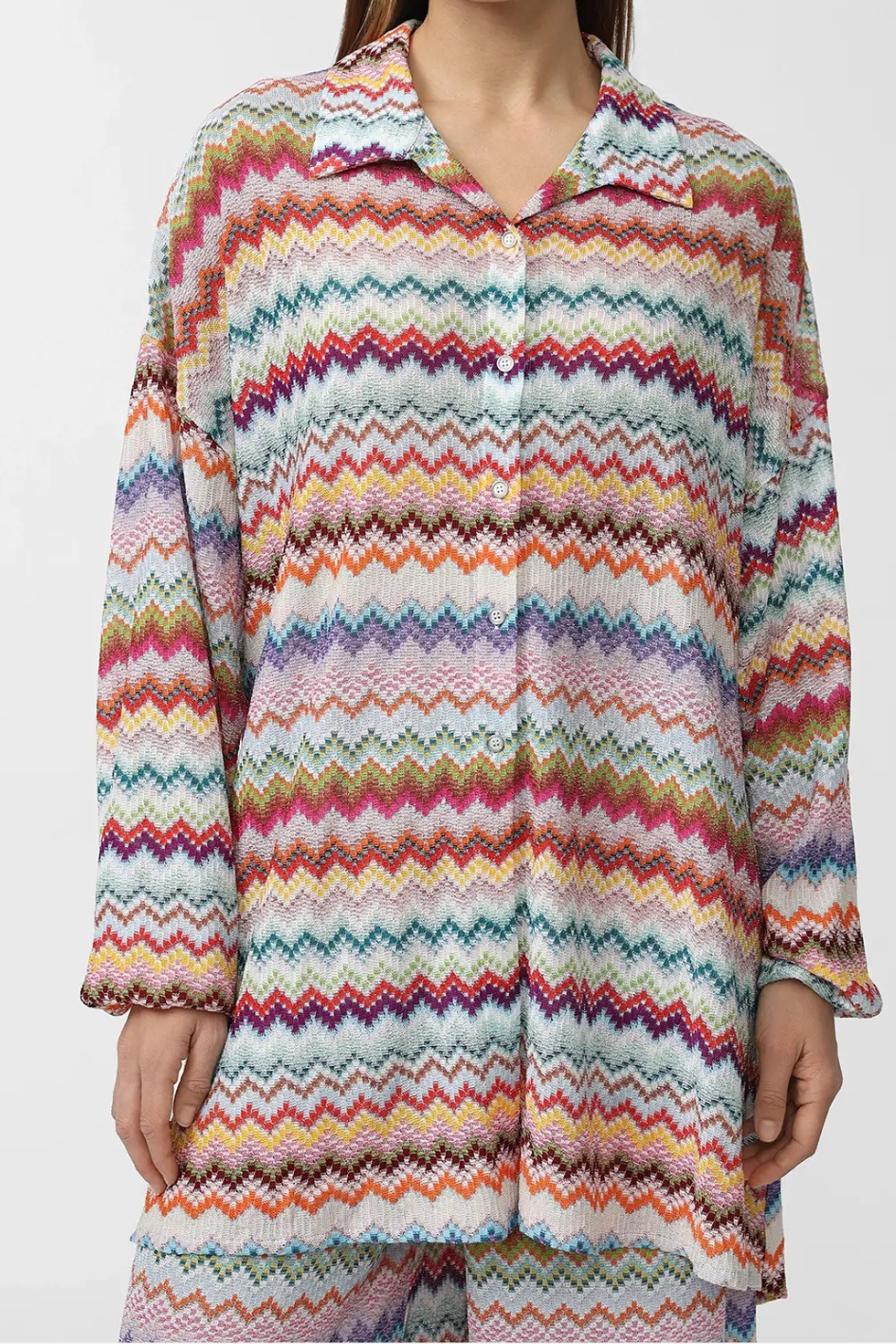 Oversize Beach Shirt with Chemise Collar