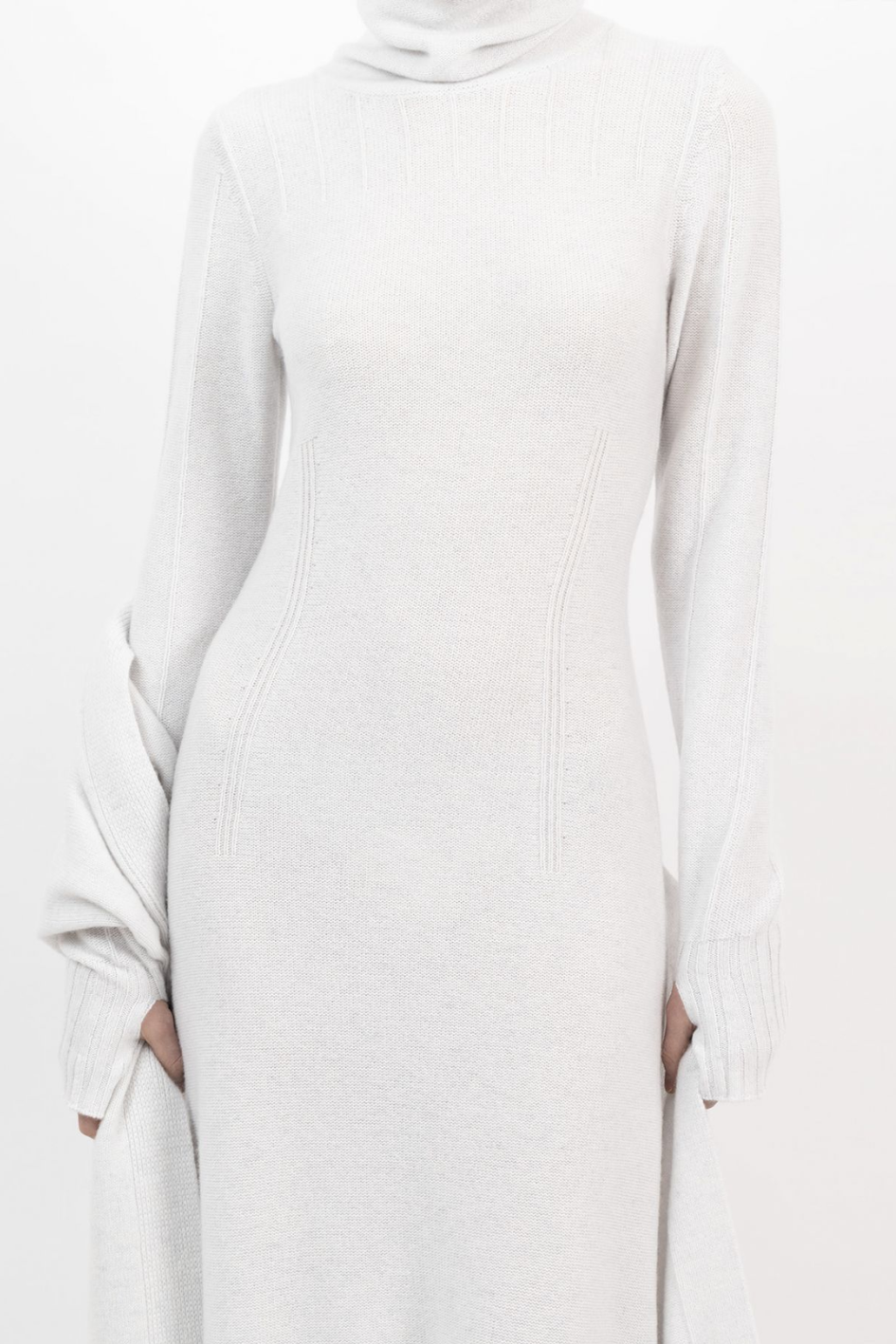 Dress with Stand-Up Collar