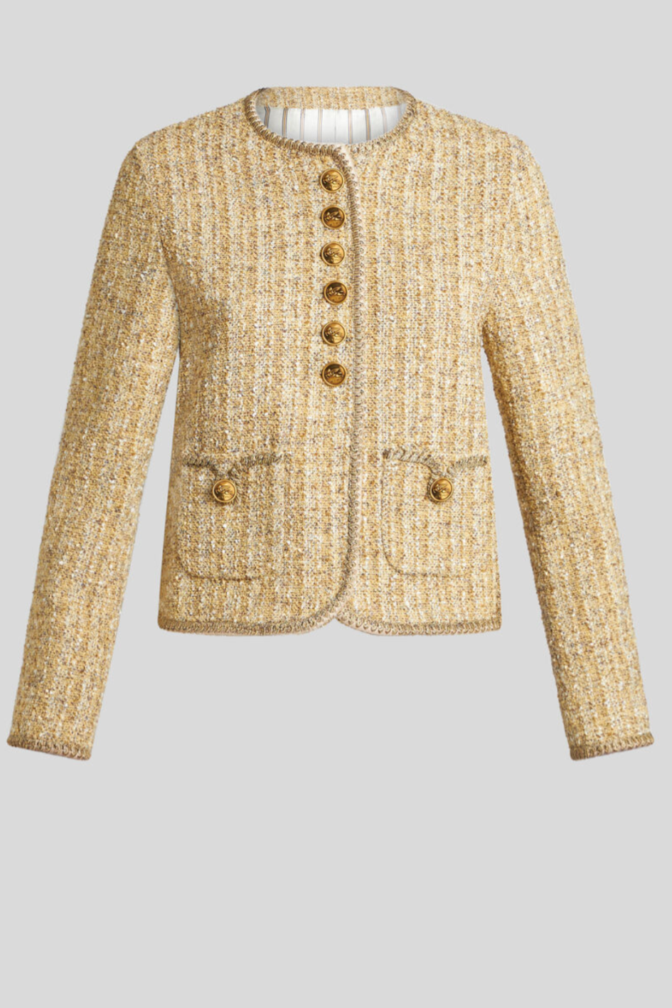 Bouclé Jacket with Pegaso Buttons