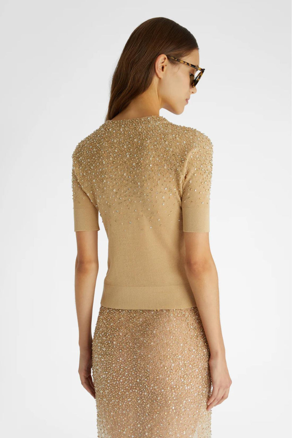 Short Sleeve Sweater with Sequins